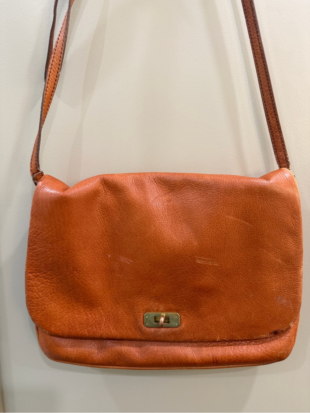 Vintage J.Crew cognac turn-lock bag - Picture 3 of 7
